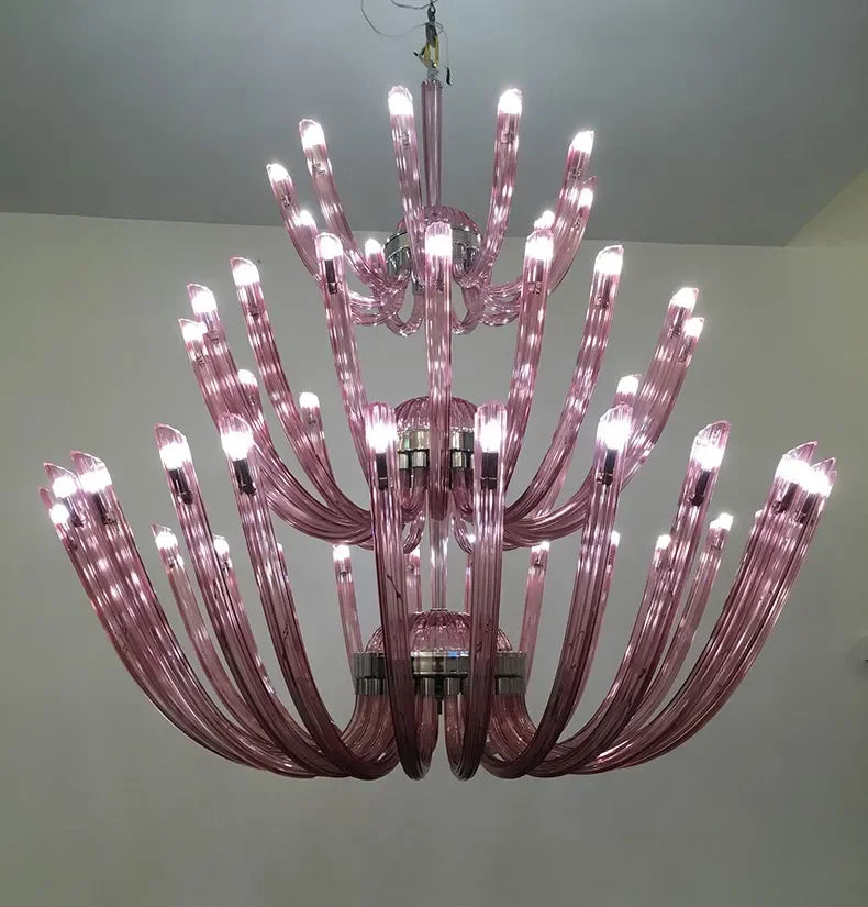 European Villa Duplex Building Living Room Chandeliers Luxury Hotel Club Lobby Three Story Chandelier Custom Engineering Lights