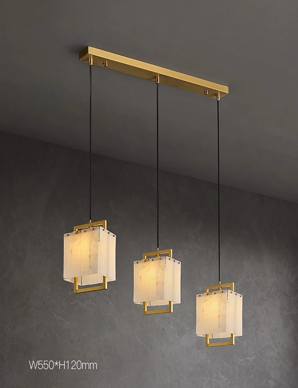Hot Modern Italian Style Spanish Imported Marble Chandelier 2025 Round Rectangle Pendant Lamp Ceiling Light for Restaurant