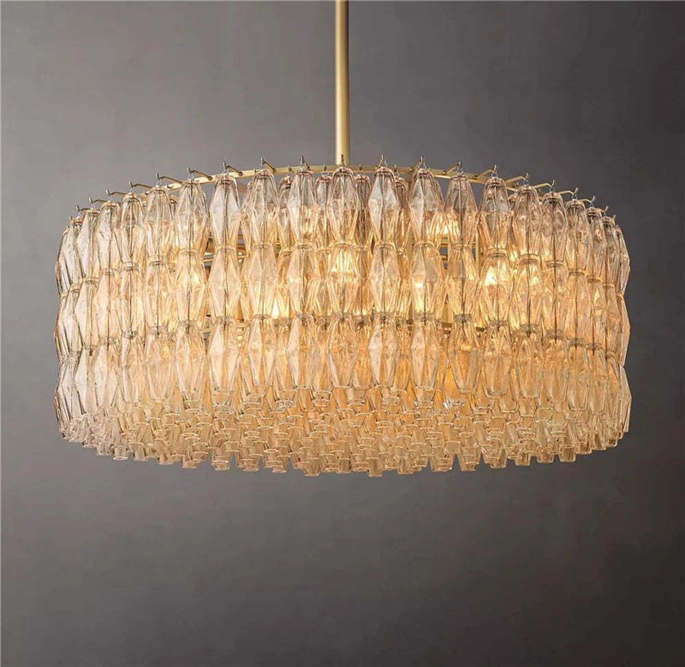 LED American Chrome Black Brass 2025 Chandelier Lighting Hanging Lamps Lustre Suspension Luminaire Lampen For Dinning Room