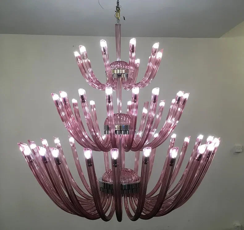 European Villa Duplex Building Living Room Chandeliers Luxury Hotel Club Lobby Three Story Chandelier Custom Engineering Lights