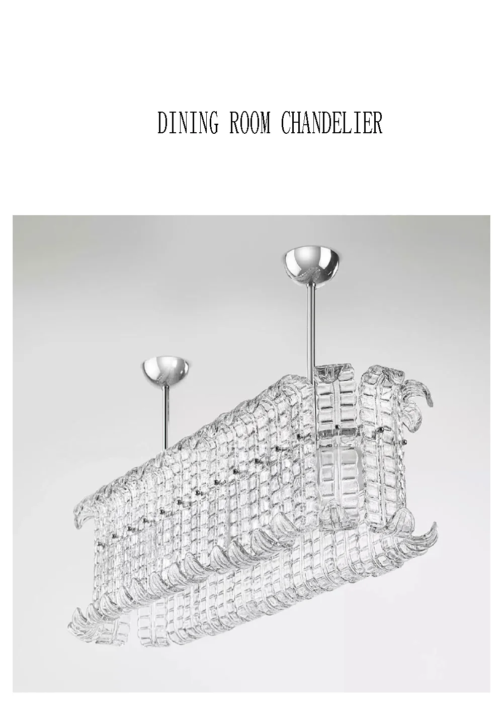 French American and Italian light luxury art decorative glass living room chandelier suspended restaurant chandelier