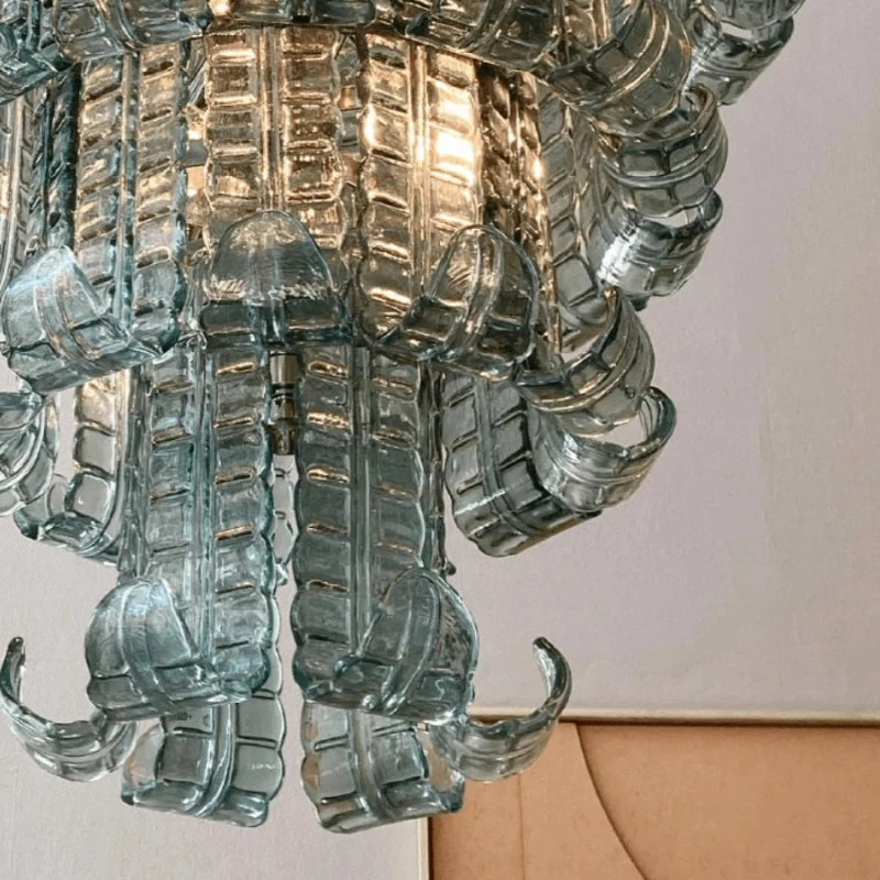 French American and Italian light luxury art decorative glass living room chandelier suspended restaurant chandelier