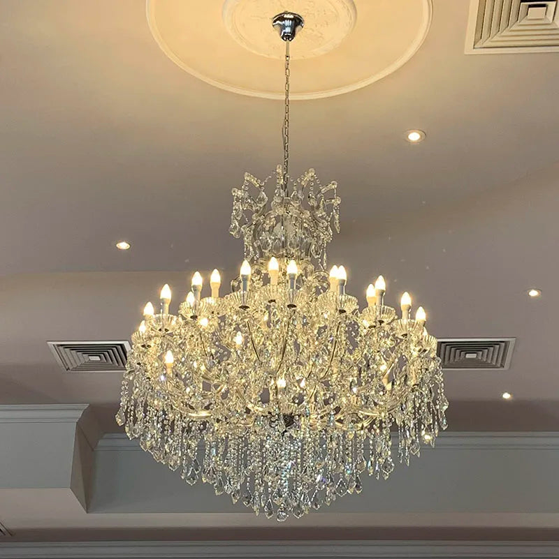 Maria Theresa Crystal chandelier for foyer lobby hallway Gold hanging Lamp home decor large cristal lamp Staircase Ceiling light
