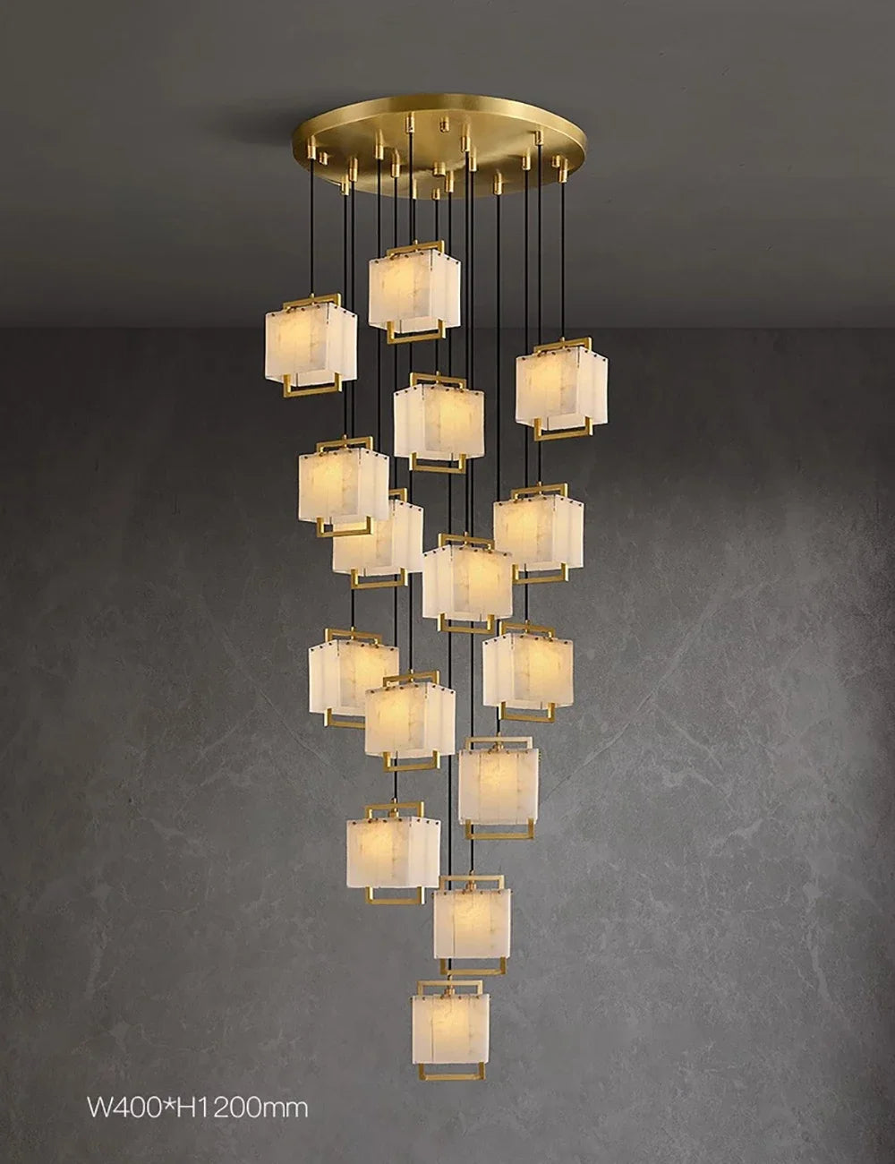 Hot Modern Italian Style Spanish Imported Marble Chandelier 2025 Round Rectangle Pendant Lamp Ceiling Light for Restaurant
