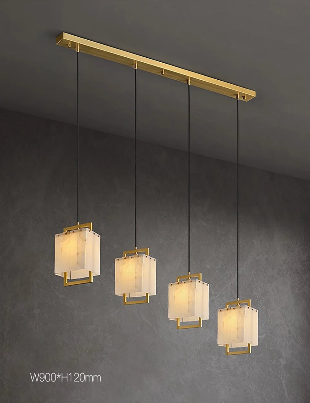 Hot Modern Italian Style Spanish Imported Marble Chandelier 2025 Round Rectangle Pendant Lamp Ceiling Light for Restaurant