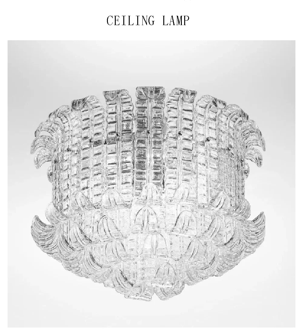 French American and Italian light luxury art decorative glass living room chandelier suspended restaurant chandelier
