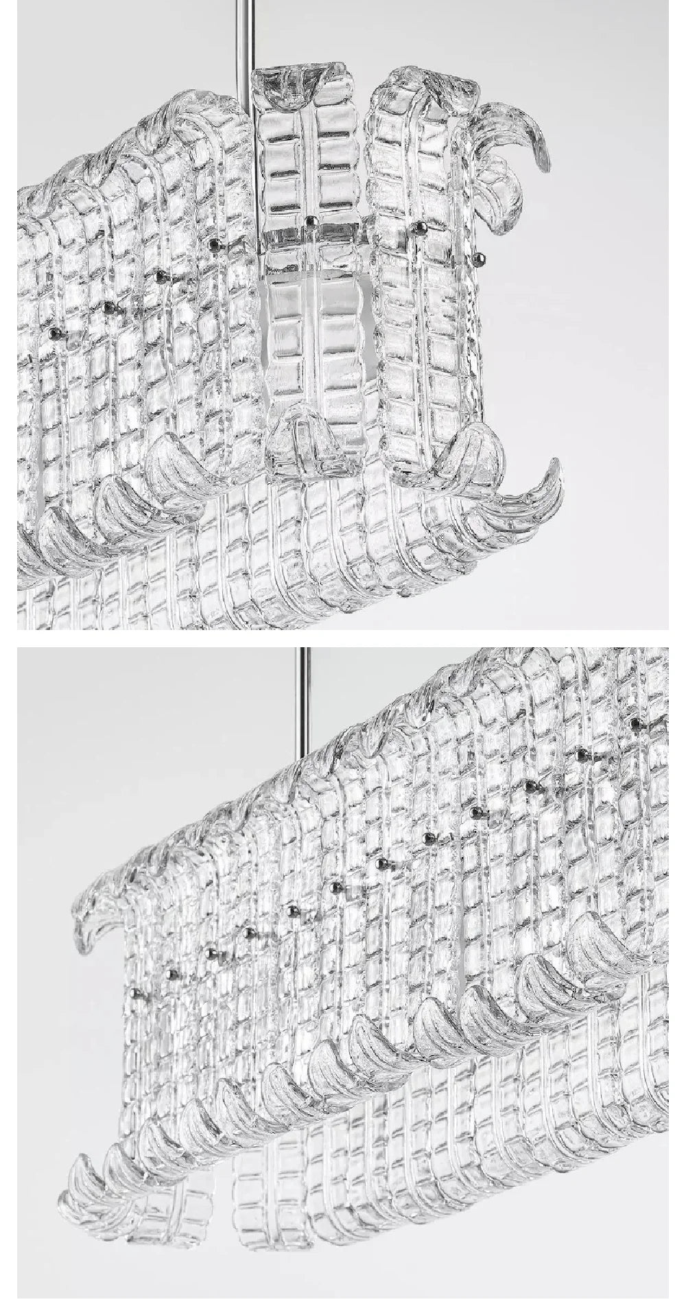 French American and Italian light luxury art decorative glass living room chandelier suspended restaurant chandelier
