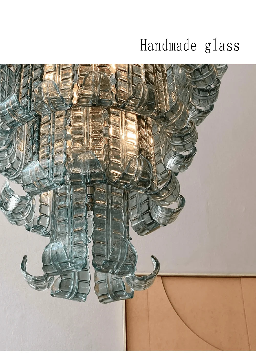 French American and Italian light luxury art decorative glass living room chandelier suspended restaurant chandelier