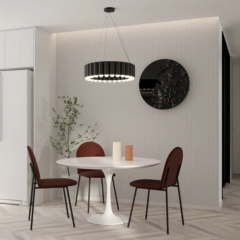 Modern Scandinavian Gold Ring Pendant Light for Guest Bedroom Dining Room Chandelier Indoor Gloss Hanging Lighting Designer