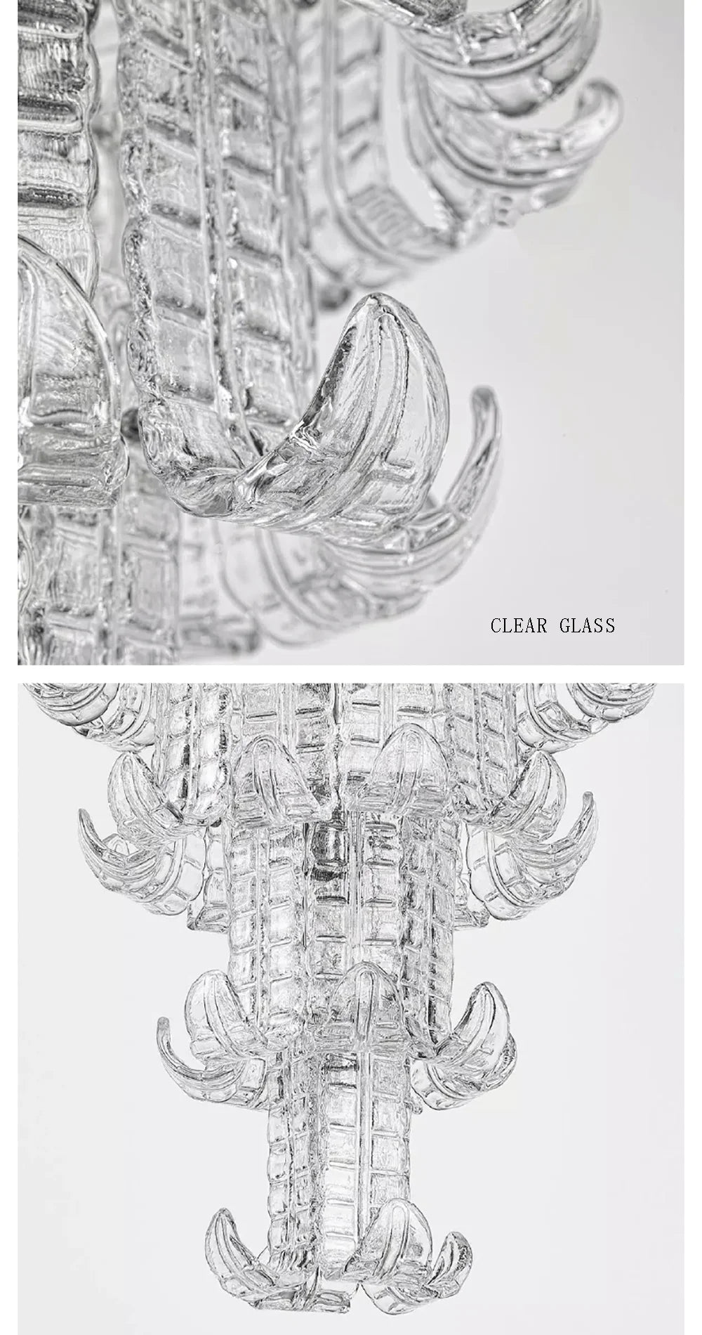 French American and Italian light luxury art decorative glass living room chandelier suspended restaurant chandelier