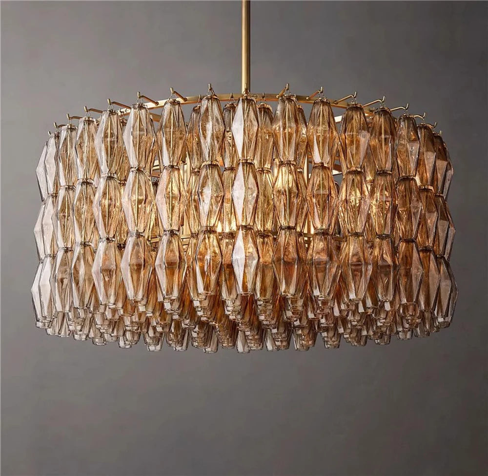 LED American Chrome Black Brass 2025 Chandelier Lighting Hanging Lamps Lustre Suspension Luminaire Lampen For Dinning Room