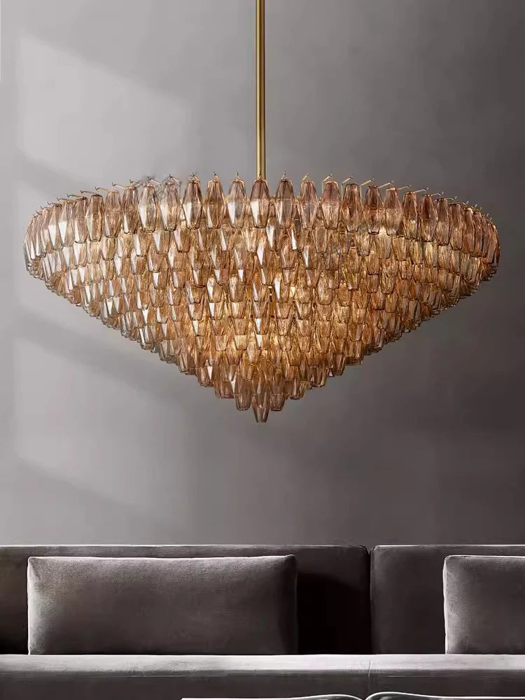 LED American Chrome Black Brass 2025 Chandelier Lighting Hanging Lamps Lustre Suspension Luminaire Lampen For Dinning Room