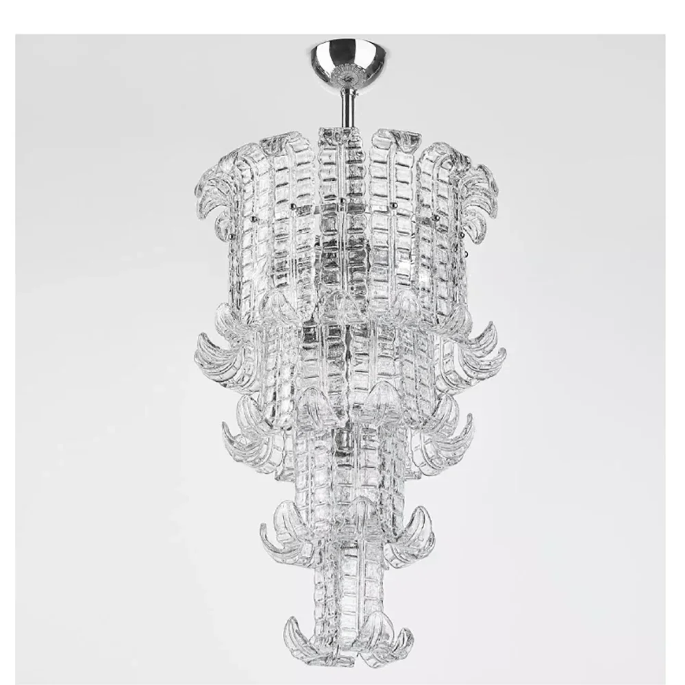 French American and Italian light luxury art decorative glass living room chandelier suspended restaurant chandelier