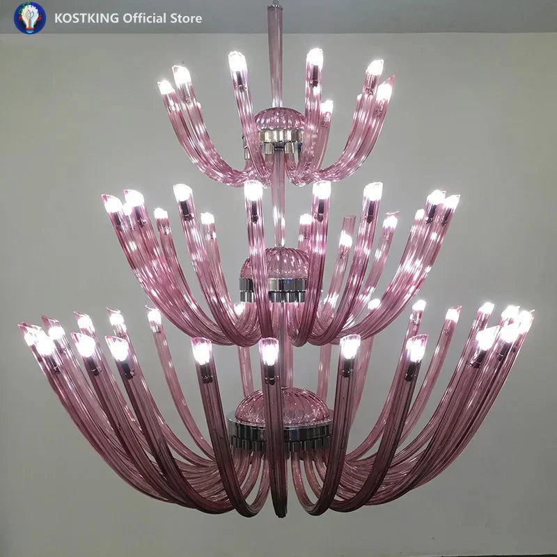 European Villa Duplex Building Living Room Chandeliers Luxury Hotel Club Lobby Three Story Chandelier Custom Engineering Lights