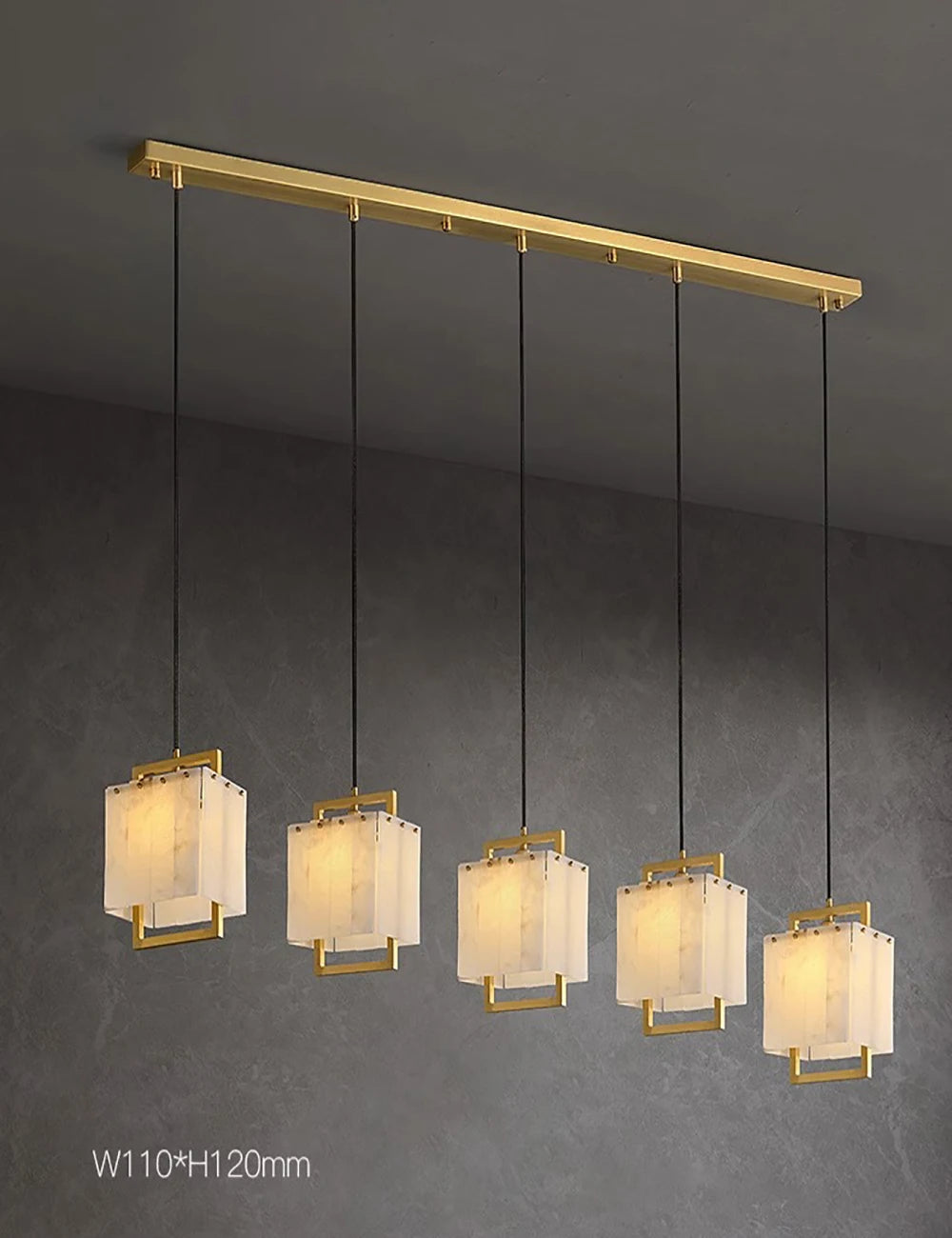 Hot Modern Italian Style Spanish Imported Marble Chandelier 2025 Round Rectangle Pendant Lamp Ceiling Light for Restaurant