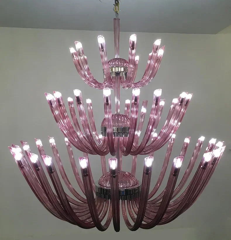 European Villa Duplex Building Living Room Chandeliers Luxury Hotel Club Lobby Three Story Chandelier Custom Engineering Lights
