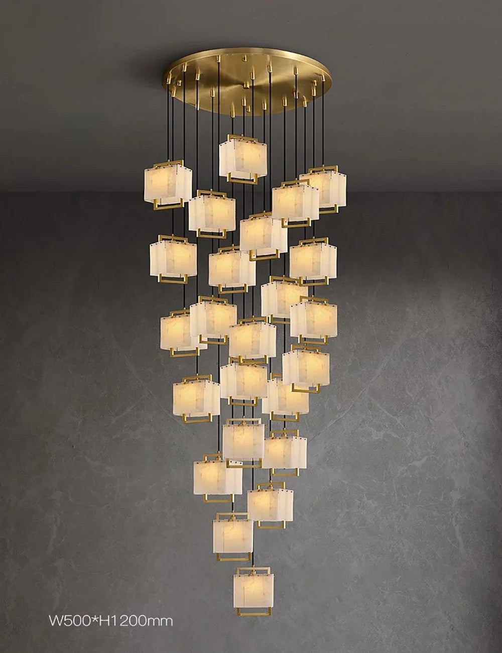 Hot Modern Italian Style Spanish Imported Marble Chandelier 2025 Round Rectangle Pendant Lamp Ceiling Light for Restaurant