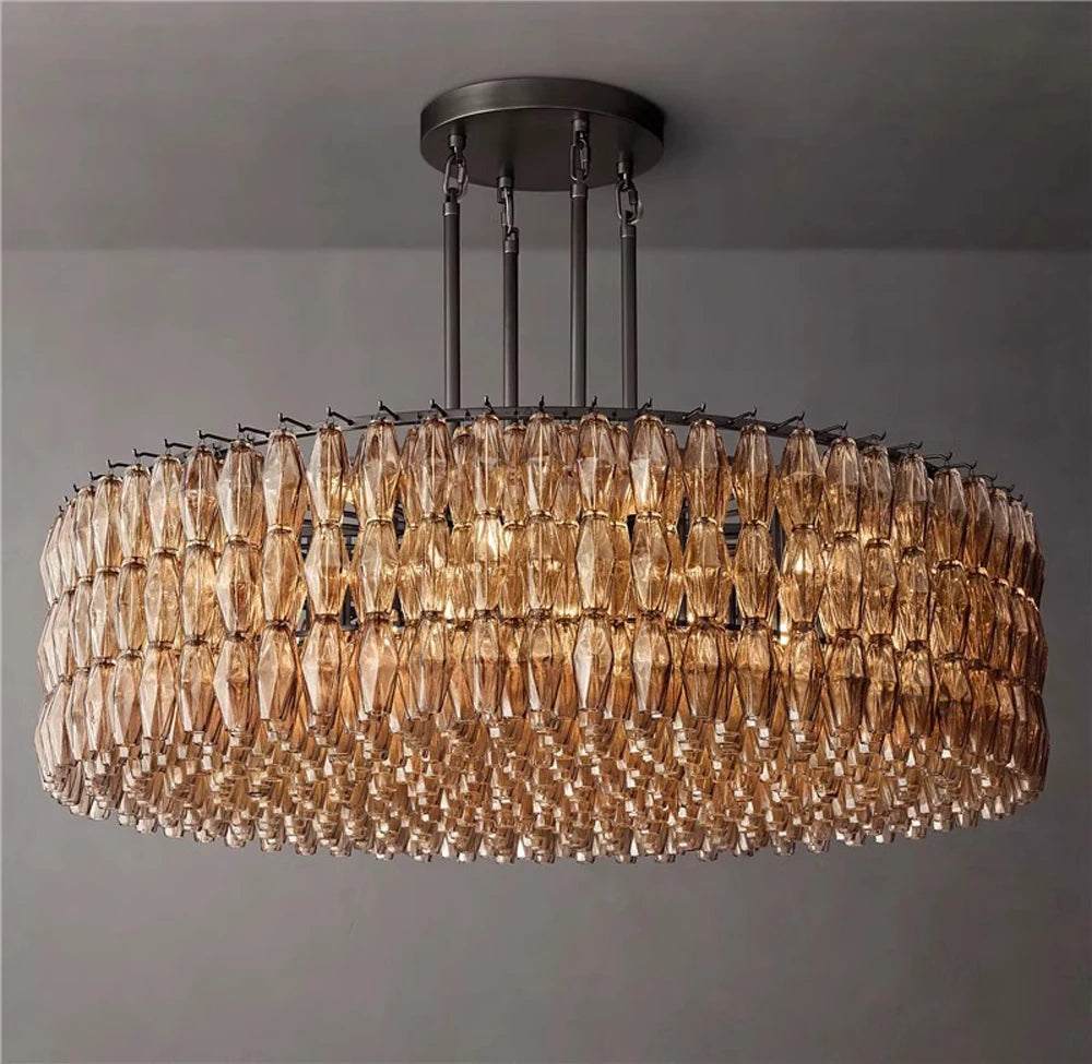 LED American Chrome Black Brass 2025 Chandelier Lighting Hanging Lamps Lustre Suspension Luminaire Lampen For Dinning Room