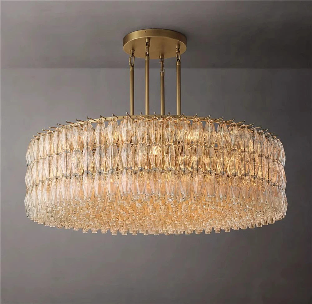 LED American Chrome Black Brass 2025 Chandelier Lighting Hanging Lamps Lustre Suspension Luminaire Lampen For Dinning Room