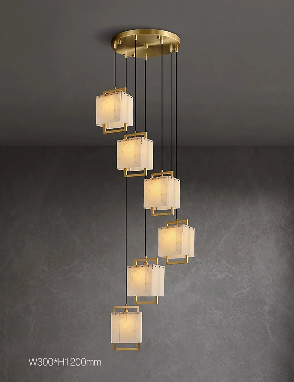 Hot Modern Italian Style Spanish Imported Marble Chandelier 2025 Round Rectangle Pendant Lamp Ceiling Light for Restaurant