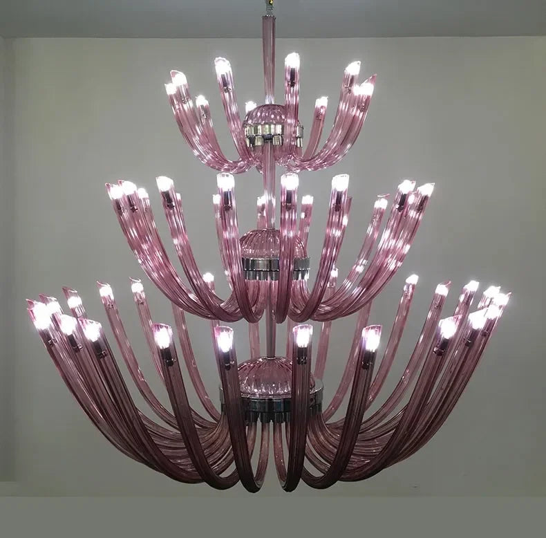 European Villa Duplex Building Living Room Chandeliers Luxury Hotel Club Lobby Three Story Chandelier Custom Engineering Lights