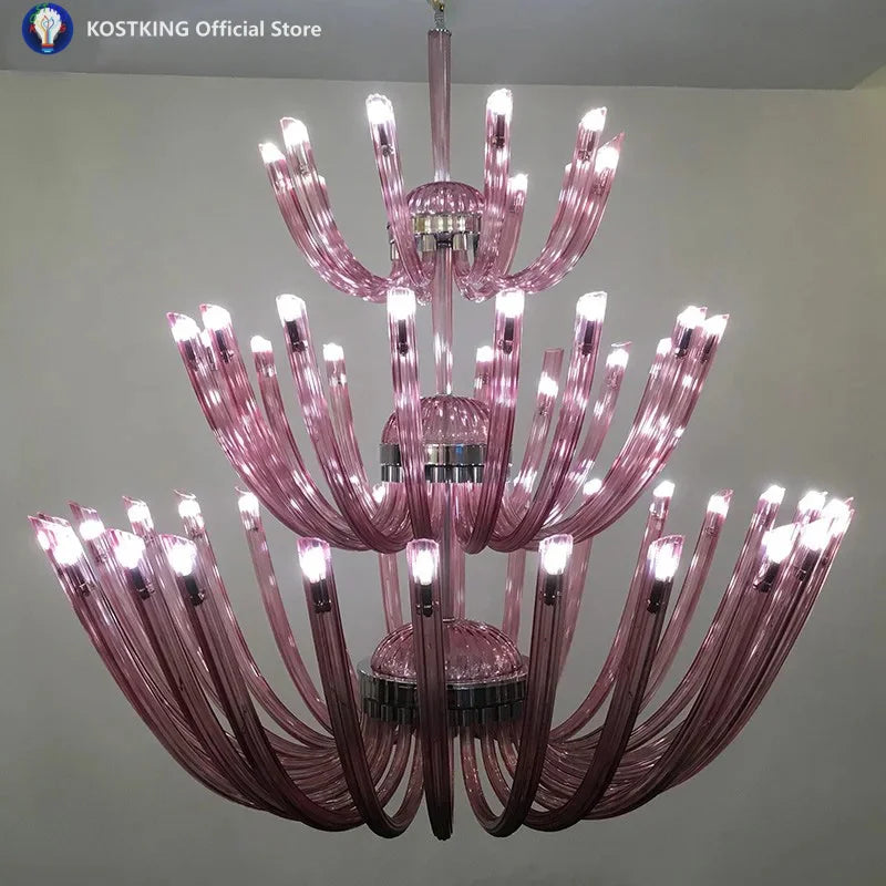 European Villa Duplex Building Living Room Chandeliers Luxury Hotel Club Lobby Three Story Chandelier Custom Engineering Lights