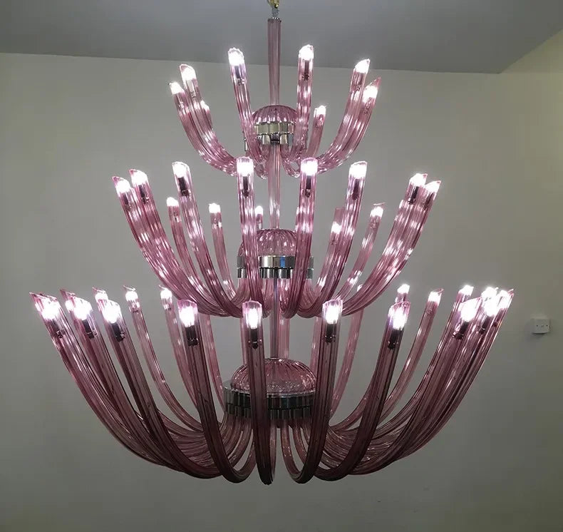 European Villa Duplex Building Living Room Chandeliers Luxury Hotel Club Lobby Three Story Chandelier Custom Engineering Lights
