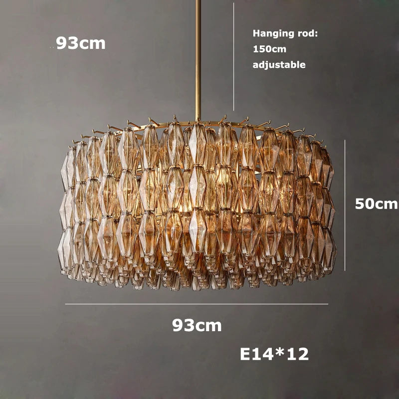 LED American Chrome Black Brass 2025 Chandelier Lighting Hanging Lamps Lustre Suspension Luminaire Lampen For Dinning Room