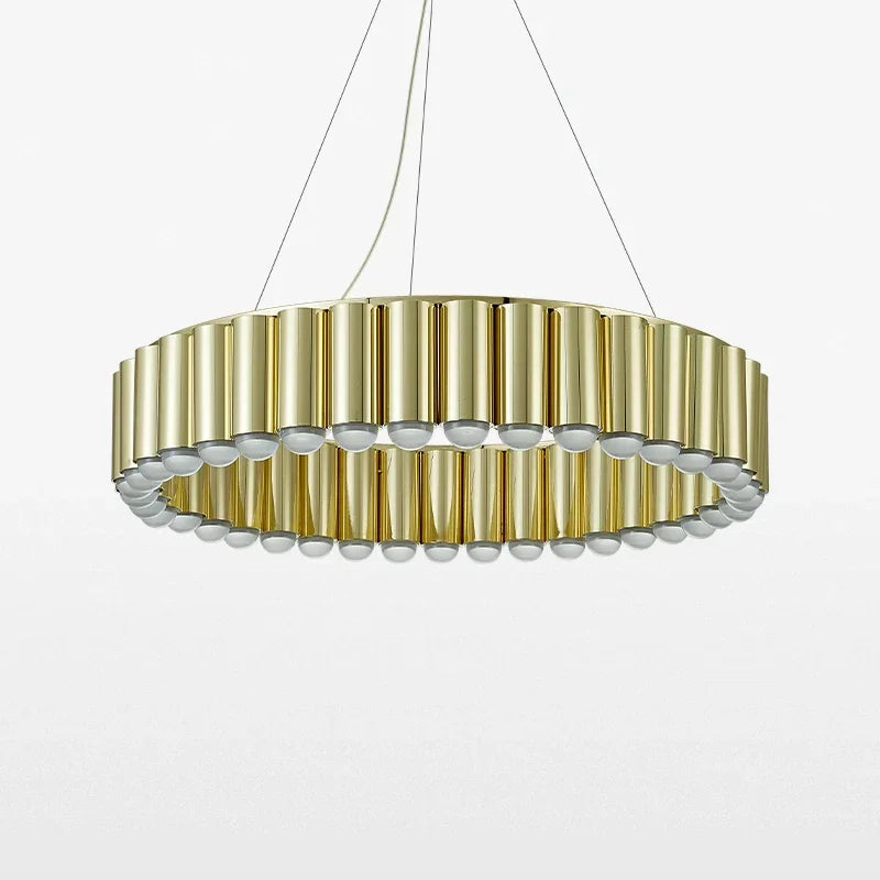 Modern Scandinavian Gold Ring Pendant Light for Guest Bedroom Dining Room Chandelier Indoor Gloss Hanging Lighting Designer