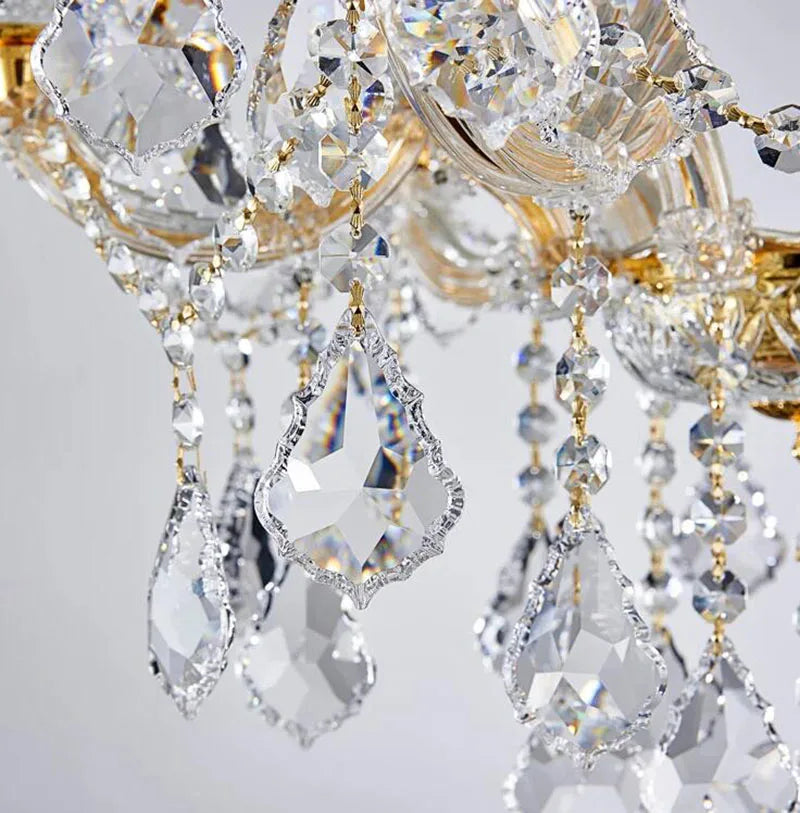 Maria Theresa Crystal chandelier for foyer lobby hallway Gold hanging Lamp home decor large cristal lamp Staircase Ceiling light