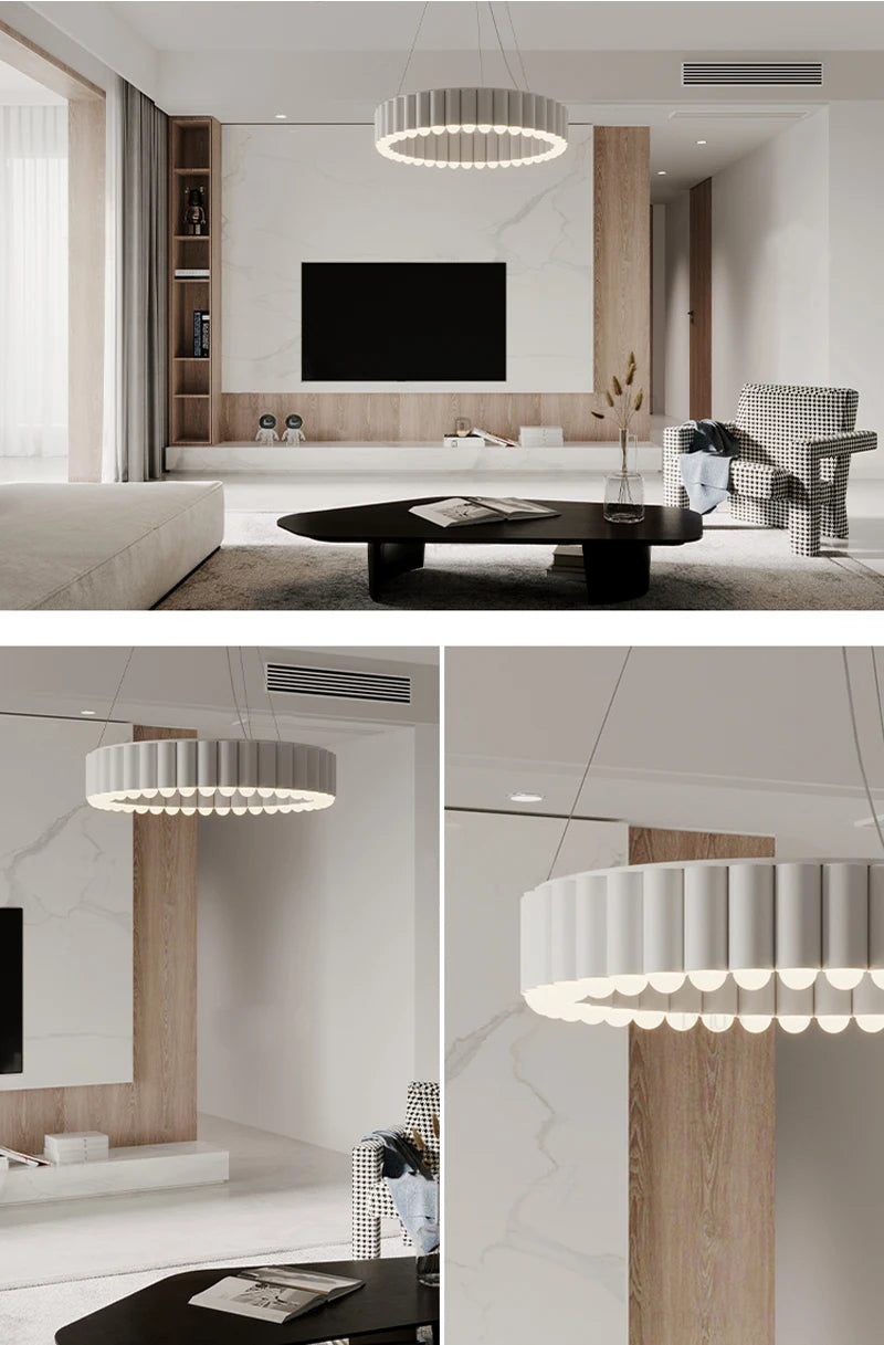 Modern Scandinavian Gold Ring Pendant Light for Guest Bedroom Dining Room Chandelier Indoor Gloss Hanging Lighting Designer