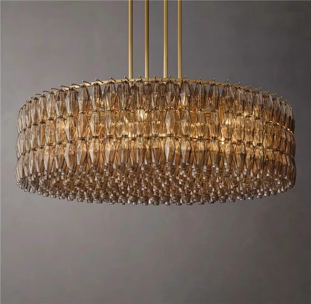 LED American Chrome Black Brass 2025 Chandelier Lighting Hanging Lamps Lustre Suspension Luminaire Lampen For Dinning Room