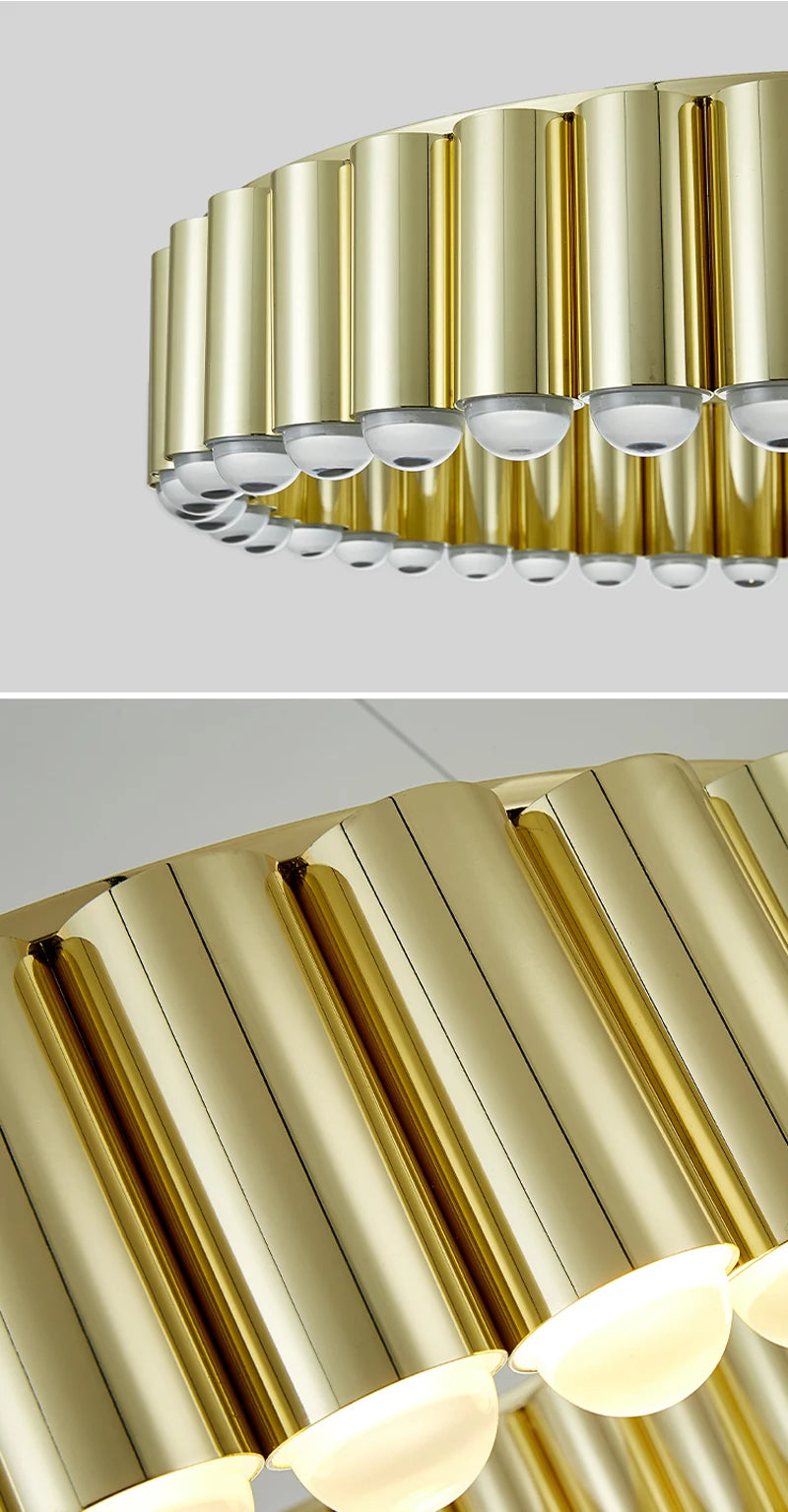 Modern Scandinavian Gold Ring Pendant Light for Guest Bedroom Dining Room Chandelier Indoor Gloss Hanging Lighting Designer