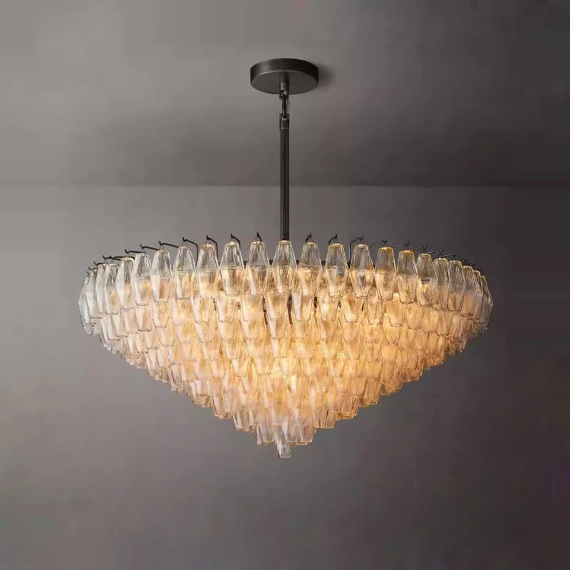 LED American Chrome Black Brass 2025 Chandelier Lighting Hanging Lamps Lustre Suspension Luminaire Lampen For Dinning Room