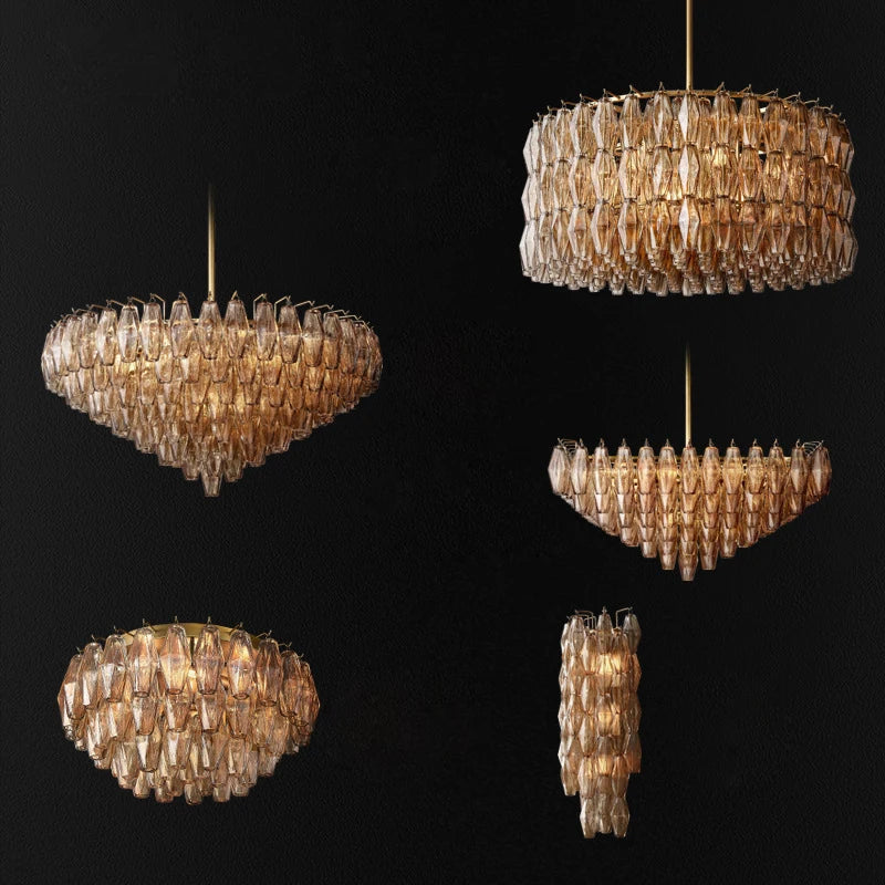 LED American Chrome Black Brass 2025 Chandelier Lighting Hanging Lamps Lustre Suspension Luminaire Lampen For Dinning Room