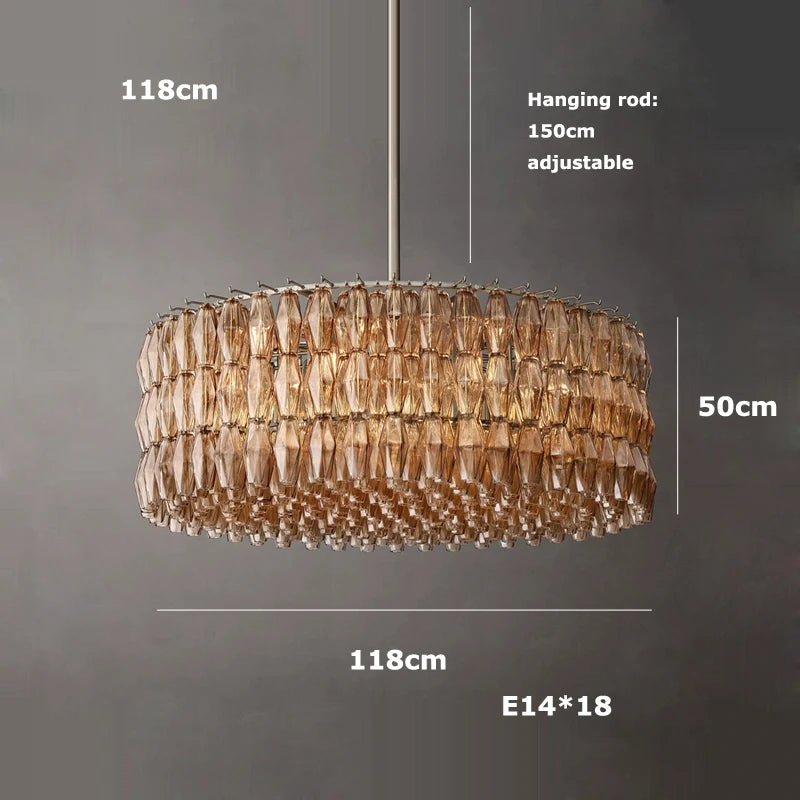 LED American Chrome Black Brass 2025 Chandelier Lighting Hanging Lamps Lustre Suspension Luminaire Lampen For Dinning Room