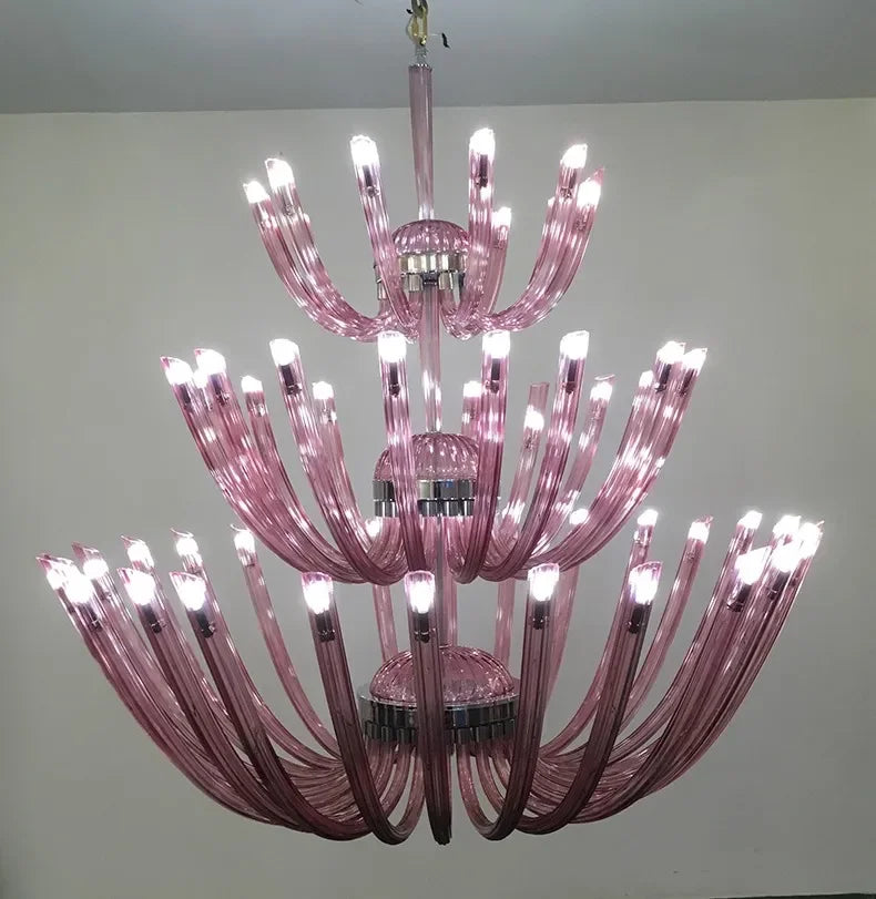 European Villa Duplex Building Living Room Chandeliers Luxury Hotel Club Lobby Three Story Chandelier Custom Engineering Lights