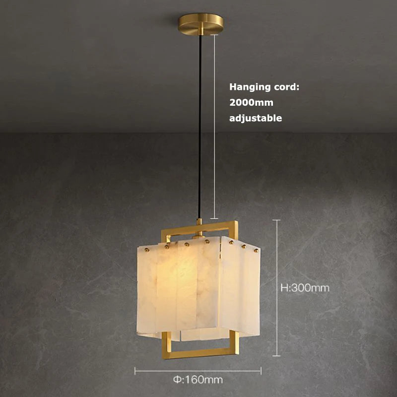 Hot Modern Italian Style Spanish Imported Marble Chandelier 2025 Round Rectangle Pendant Lamp Ceiling Light for Restaurant