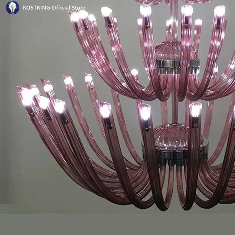 European Villa Duplex Building Living Room Chandeliers Luxury Hotel Club Lobby Three Story Chandelier Custom Engineering Lights