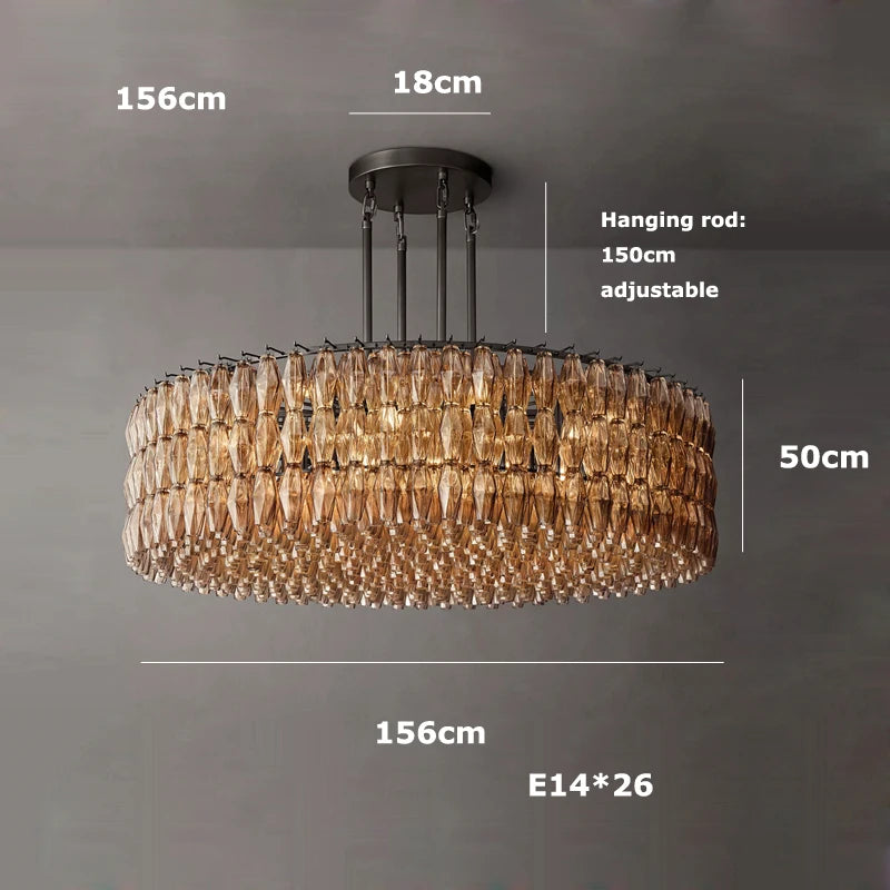 LED American Chrome Black Brass 2025 Chandelier Lighting Hanging Lamps Lustre Suspension Luminaire Lampen For Dinning Room