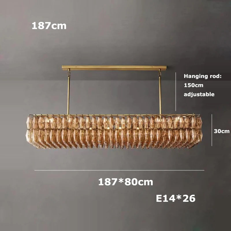 LED American Chrome Black Brass 2025 Chandelier Lighting Hanging Lamps Lustre Suspension Luminaire Lampen For Dinning Room